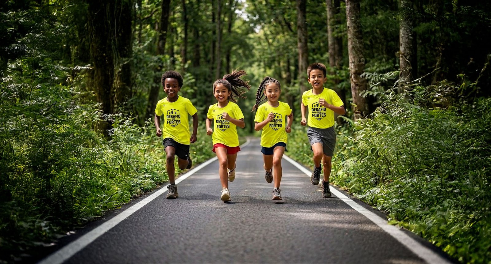 Crianças participando da corrida
